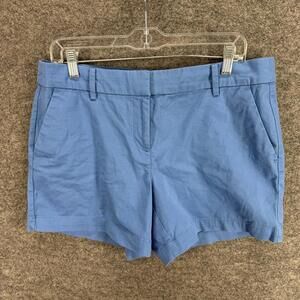 Nautica Shorts Women 10 Blue Mid Rise Chino Flat Front Pockets